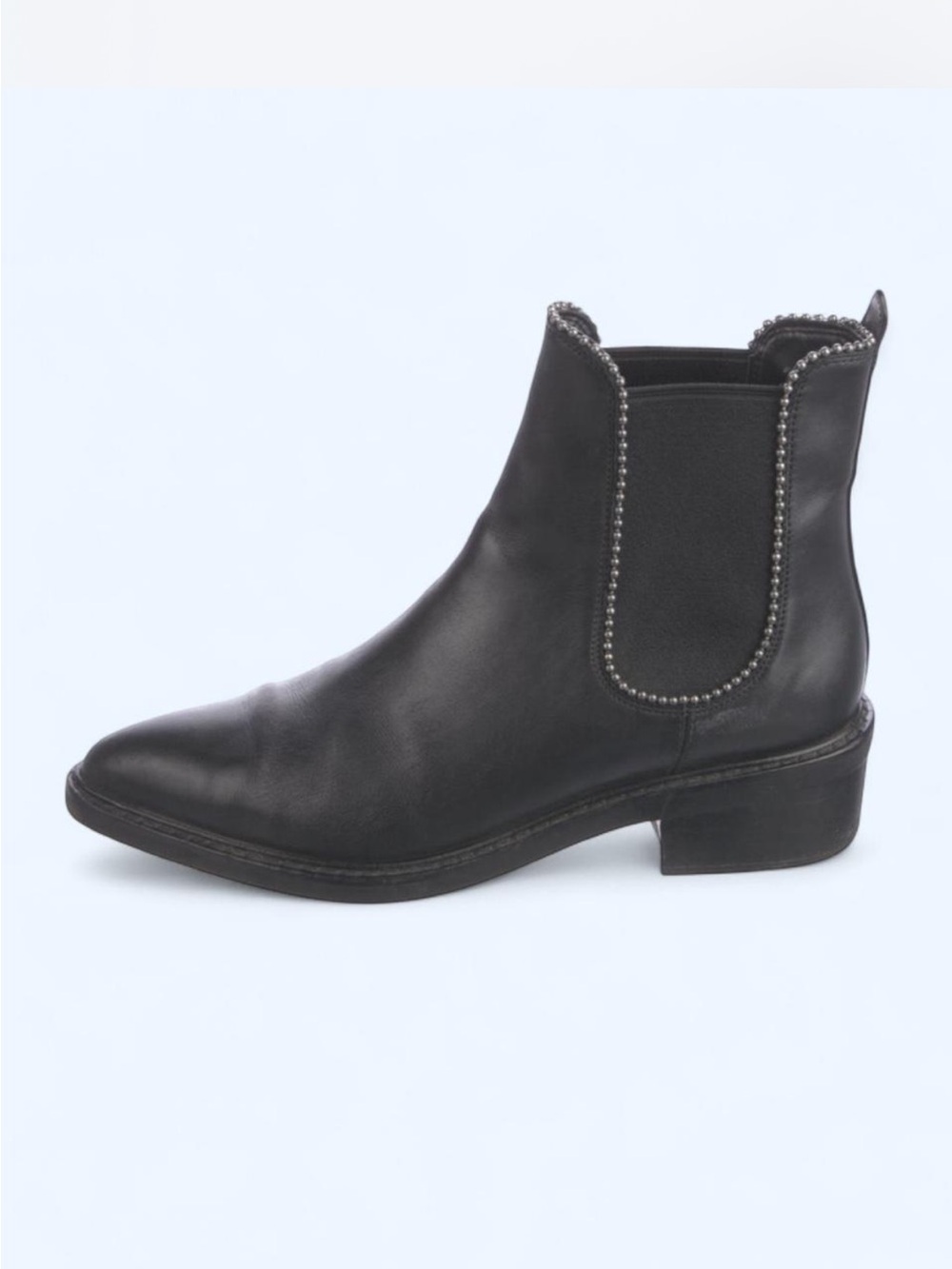 Coach Black Leather Studded Chelsea Ankle Boots - Picture 4 of 6
